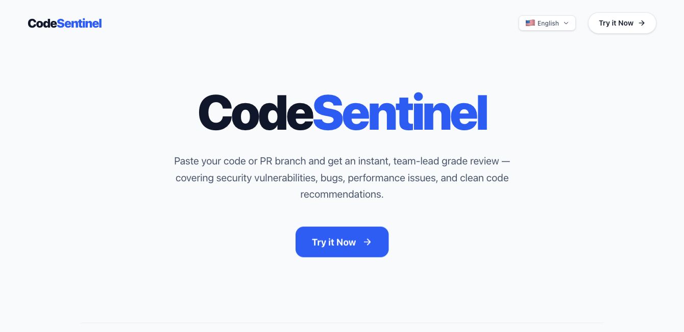 CodeSentinel application screenshot