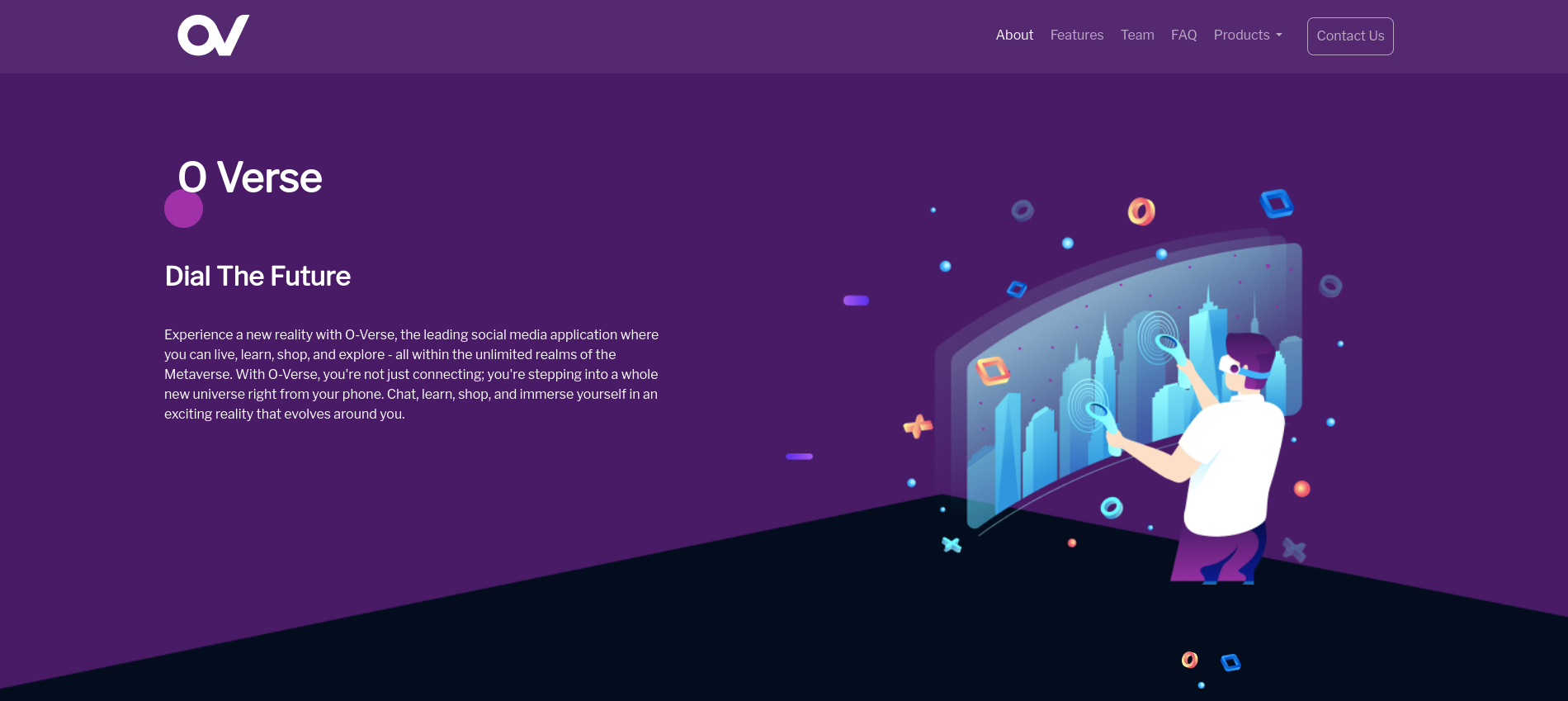 Verse landing page screenshot